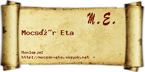 Mocsár Eta névjegykártya